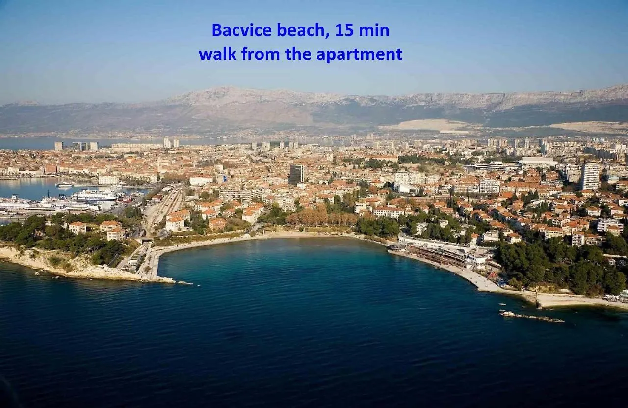 Modern 90 M2 Apt With Balcony W The Sea View Split 0*,  Croatia